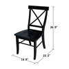 International Concepts Black Set of 2 X-Back Chairs with Solid Wood Seats, 18.9 W 22.2 L 36.9 H, Wood Seat C46-613P